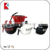 Best Selling Items Black Matt Finished Ceramic Soup Bowl Lid and Handle thumbnail-3