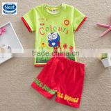 (TK1080) Green 2-6Y Neat boy summer sets wholesale casual sweat suits for little boys