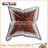 Placement Solid Color Inner With Lace Trim Imitate Silk Square Scarf 90*90 cm thumbnail-4