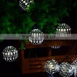 New Arrival Metal Christmas Solar String Ball Light For Holiday and Home Decoration