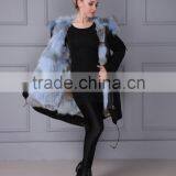 Hot Sale Wholesale Cotton Winter Coat Real Fox Fur Lining Parka for Women and Men thumbnail-3