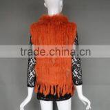 Sleeveless Womens Genuine Rabbit Fur Knitted Vest Girls Raccoon Fur Vest thumbnail-4