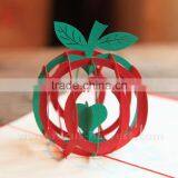 Handmade Card Blessed Christmas Apple Card Santa Fesitival Decorations 3D Hollow Kirigami Apple Style Pop Up Postal Cards thumbnail-4
