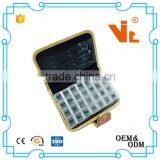 V-PB030 Custom Printing 28 Compartments Notebook PU Leather 7 Day Pill Box thumbnail-4