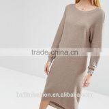 Ladies Designer Office Dresses Long Sleeve Knitted Wear Scoop Neck Midi Work Dress Quality Choice thumbnail-4