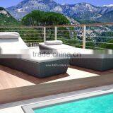 Rattan Outdoor Sun Lounger - Poly Rattan Outdoor Sunbed Furniture thumbnail-1