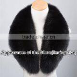 Popular Real Whole Skin Black Fox Fur Accessories Collar For Down Jacket thumbnail-3