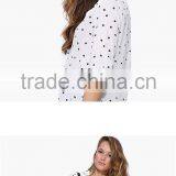 Womens V-neck Short Sleeve Casual Heart Print Tops Blouse thumbnail-5