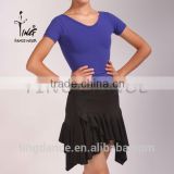 irregular lower hem pull on latin skirt