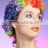 Cheap Synthetic Rainbow Clown Afro Wig, Football Fans Wig thumbnail-1
