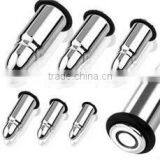 High Polish 316L Surgical Steel Bullet Earrings Body Piercing Jewelry