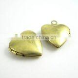 12mm Raw Brass Tiny Heart Shape Photo Locket Pendant Charm DIY Supplies 1130004 thumbnail-2