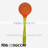 Colorful Kitchen Utensils Silicone Cooking Skimmer With Transparent PS Handle