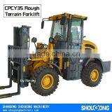 4WD Articulated Forklift CPCY35 4x4 All Terrain Forklift With CE thumbnail-1