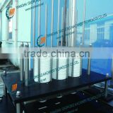Touch screen type plastic cup filling and sealing machine