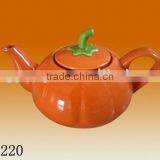 Factory Direct Wholesale 750cc Ceramic Pumpkin Tea Pot Kettle thumbnail-1