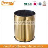 Golden Stainless Steel Open Top Paper Trash Can thumbnail-1