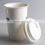 No Handle Custom Ceramic Travel Coffee Mug With Silicone Lid thumbnail-4