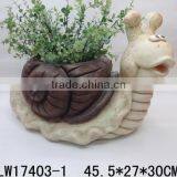 Finely Processed Newly Polyresin Craft Lovely Style Resin Animals Snail Flowerpot thumbnail-2