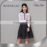 Spring Autumn Women Blouses Lace Crochet Chiffon Blouse Long Sleeve Casual Shirt Female Notched Collar Tops