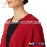 Red Cashmere Scarf Wrap Solid Colored Shawl Wraps thumbnail-3