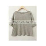 China Women T-shirt Fashion Short Sleeve Embroidered T-shirt for Ladies thumbnail-2