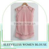 2016 Hotsale Sexy Chiffon Lace Patchwork Blouse Design Sleeveless Top Clothings for Women thumbnail-3