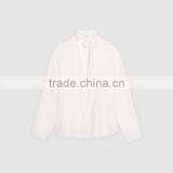 NEWEST DESIGN Nice Fastening at the Collar Women V-neck and Long Sleeve Blouse thumbnail-6