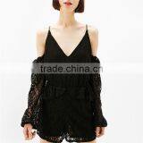 New Fancy Design Short Dance Wear All Black Lace Jumpsuit thumbnail-5