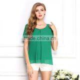 Chiffon Short Sleeve Blouses Womens Blouses 2017 thumbnail-2