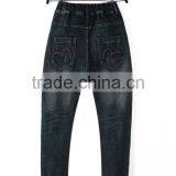 Top 10 Jeans Two Color PU Tape Funky Wholesale Kids High Waist Jeans With Elastic thumbnail-2