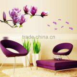 2016 Hot Sale Exquisite Elegant Magnolia Flowers Removable Art Vinyl Mural TV Backdrop Home Room Decor Wall Stickers thumbnail-1