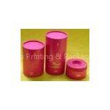 Customized / OEM Pink Velvet Foam Holder, Rigid Cardboard Cosmetic Paper Tubes Packaging