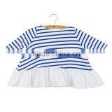 Children Cotton Stripe Printed Baby Ruffle Tops thumbnail-2