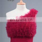 Maxi Design ZZ-P005 Floor Length Unique Skirt One Shoulder Tulle Ruffle Prom Dress thumbnail-2