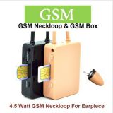 4.5 Watt Powerful GSM Box Neckloop with Black Megntic mini micro earpiec  Spy Wireless GSM Locket With Nano Earpiece Set