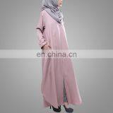 Muslim Jubah New Style Long Sleeves Abaya in Dubai Half Buttons Maxi Islamic Dresses thumbnail-5