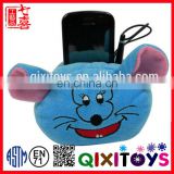 Lovely hot sale mouse head plush animal stuffed mobile phone holder