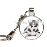 Schnauzer Dog Keychain Glass Cabochon Husky Corgi Lovely Dog Key Ring Glass Dome Pet Custom Photo Key Chains Jewelry Key Holder thumbnail-2