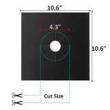 Gas Stove Mat Glass Top Stove Covers Protector Mat Black Silver 10.6*10.6Inch thumbnail-4