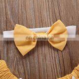 Hot Sale Wholesale Baby Clothes Yellow Plaid Lace Ruffle Baby Romper thumbnail-4