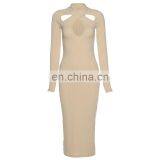 LAITE D2179 New Arrivals Fashion Hollowing Out O-neck Women Casual Dresses Ladies Bodycon Autumn Casual Dresses thumbnail-6