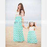 2019 Women Mommy and me Maxi Dresses Baby Girls Lace Zigzag Chevron Dress (this Link for WOMAN) thumbnail-2