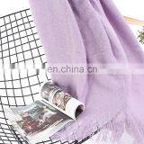 Wholesale Custom Soft Solid Color Light Purple Throw Blanket For Sofa thumbnail-6