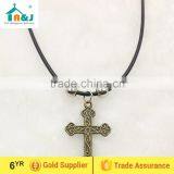 Antique Brass Cross Cord Pendant thumbnail-1
