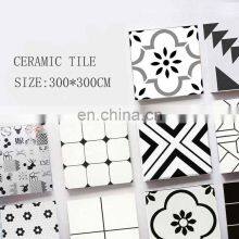Small Tiles Black and White 300 * 300 Lattice Retro Balcony Bathroom Kitchen Tiles thumbnail-2