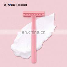 Custom Eco Friendly Classic Female Bikini Pink Metal Safety Razors For Women thumbnail-2