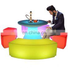 Glowing Portable Led Bar Table Hookah Lounge Outdoor Furniture Led Light Cocktail Bar Tables and Chairs for Events Wedding Party