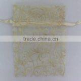 Orange Velvet Drawstring Present Pouch Printed With Dots and Nuts Bags for Packing Party Candy/festive Gifts thumbnail-2