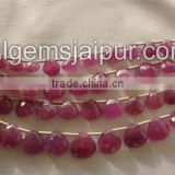 Wholesale Good Quality Pink Sapphire Faceted Heart Beads